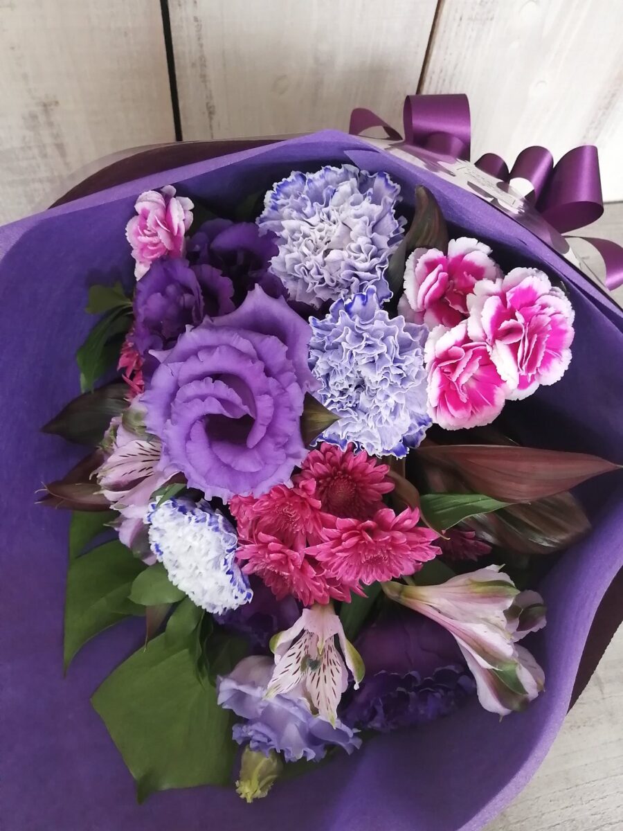 紫ピンク系花束